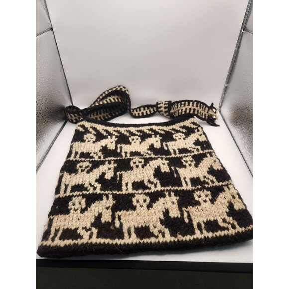 Vintage Hand Crafted Over the Shoulder Strap WOOL PERUVIAN POUCH / Excellent Con - Picture 1 of 5